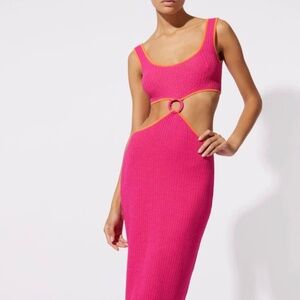 SOLID & STRIPED Pink Midi Dress